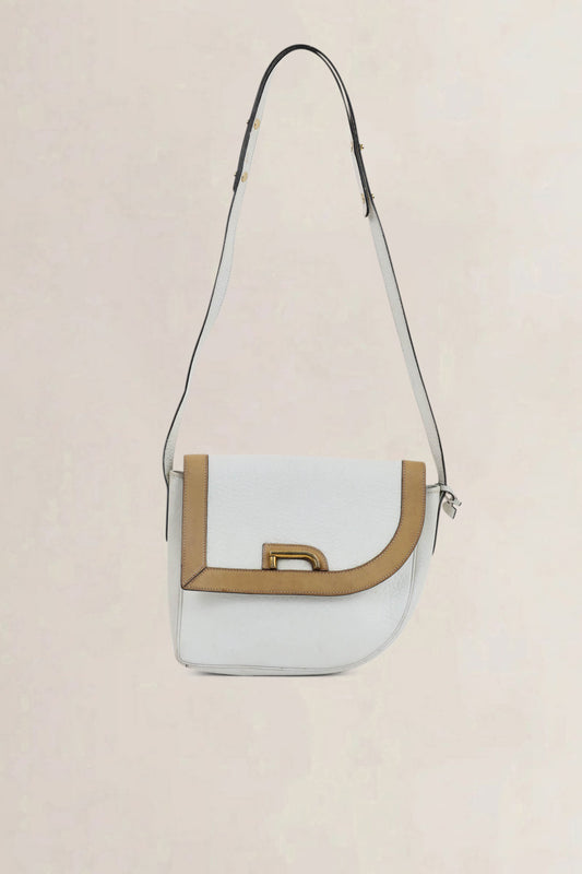 White/Brown Bravo Crossbody Bag