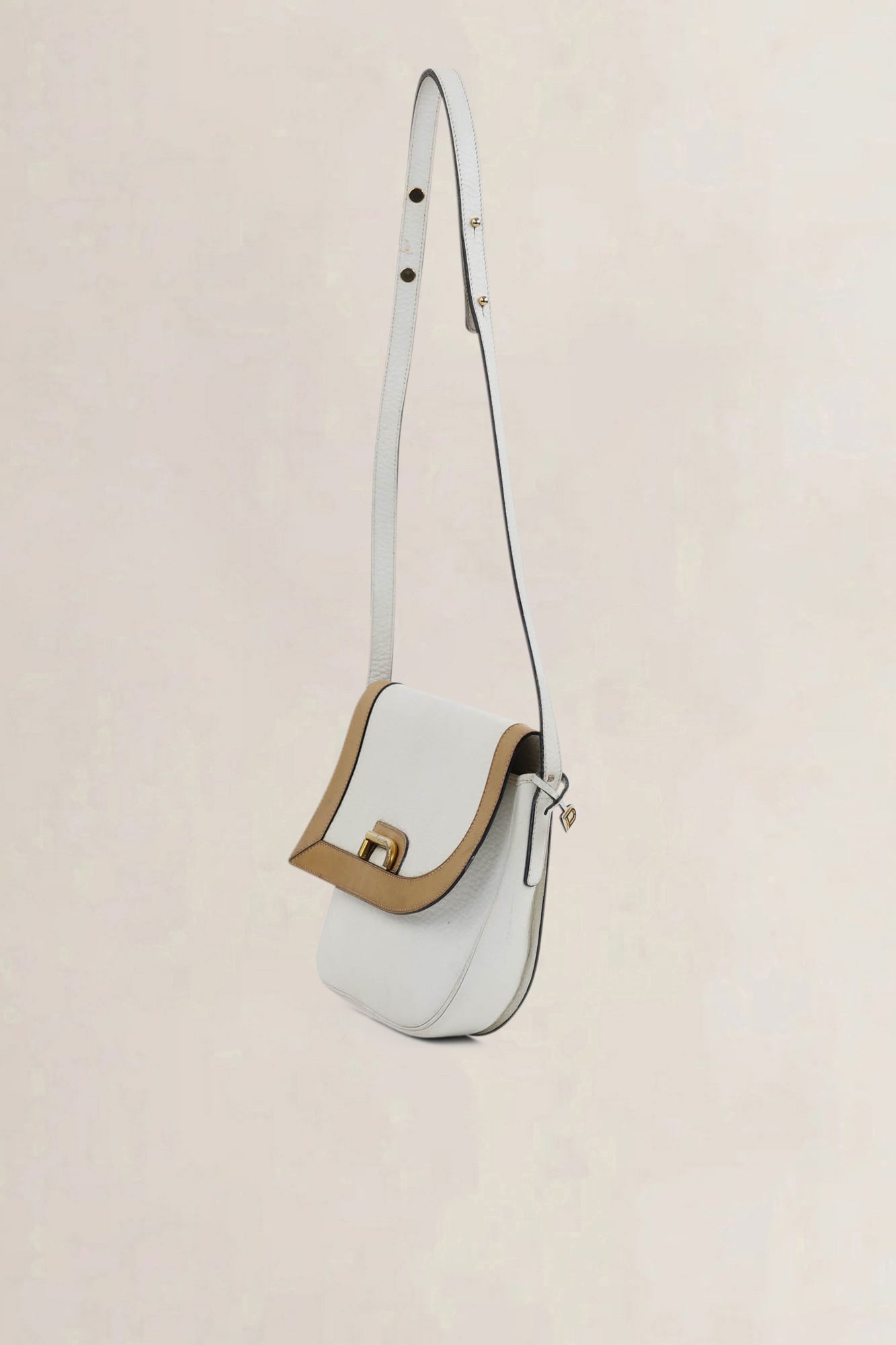 White/Brown Bravo Crossbody Bag