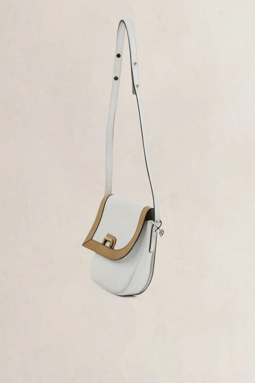 White/Brown Bravo Crossbody Bag