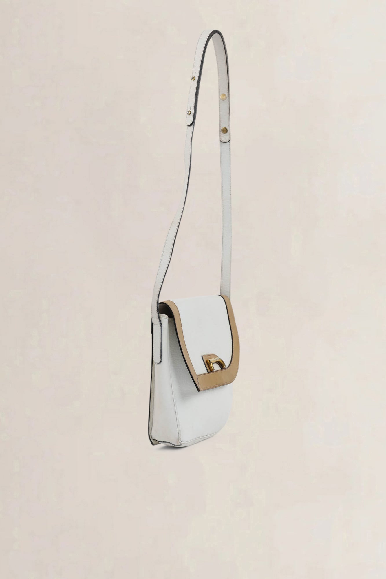 White/Brown Bravo Crossbody Bag