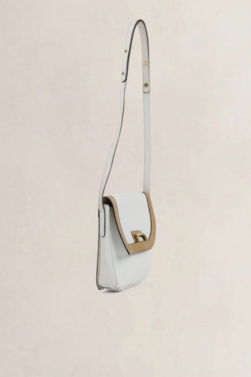 White/Brown Bravo Crossbody Bag