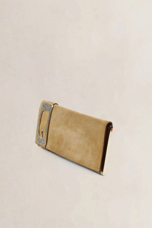 Brown Romy Suède Clutch