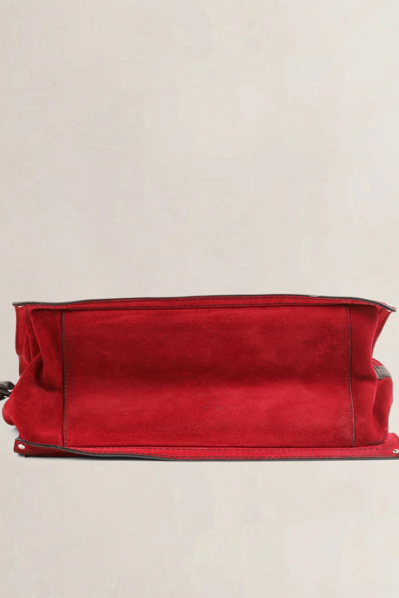 Loewe Red Anagram Suède Shoulder Bag