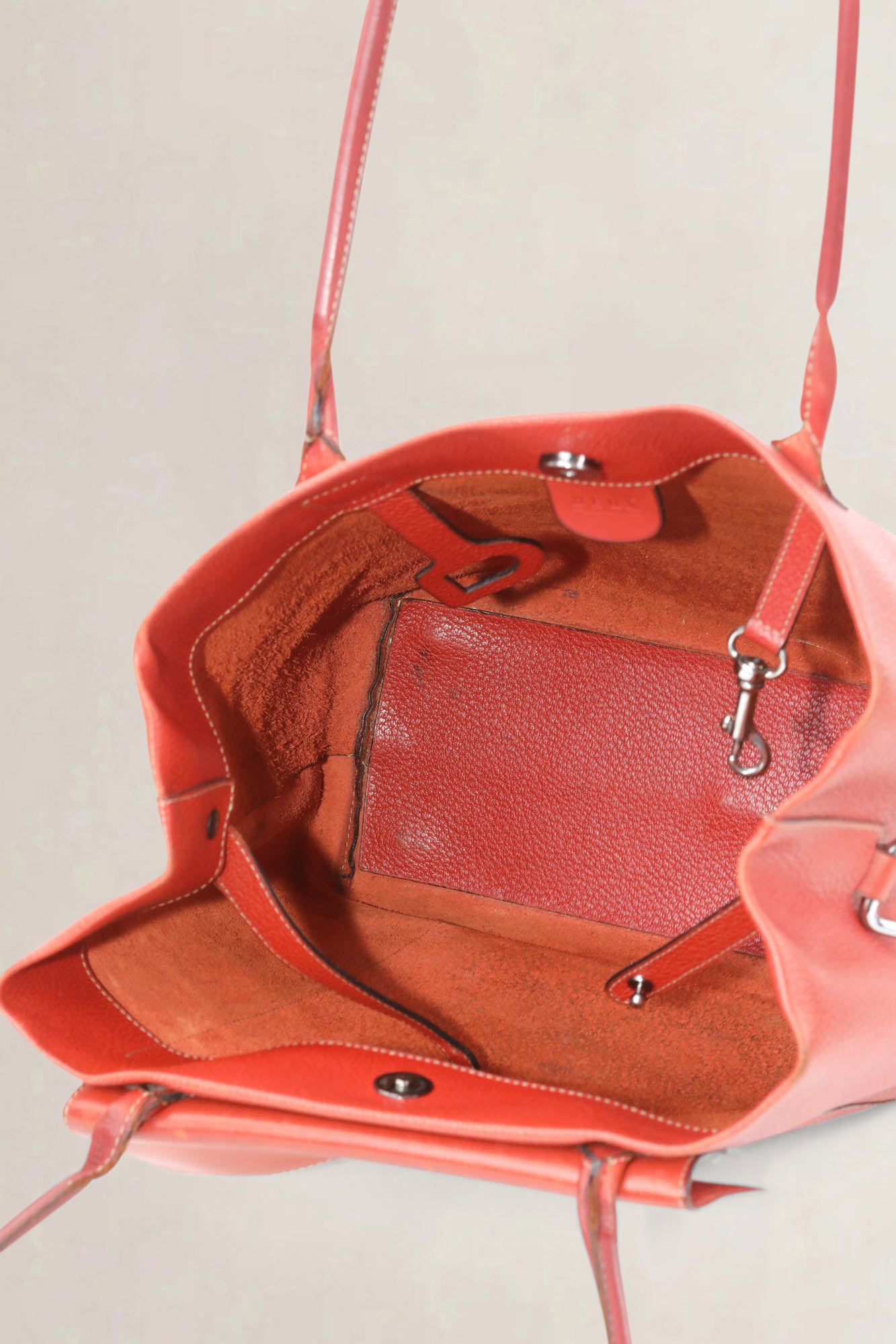 Deux De Delvaux Red Shoulder Bag