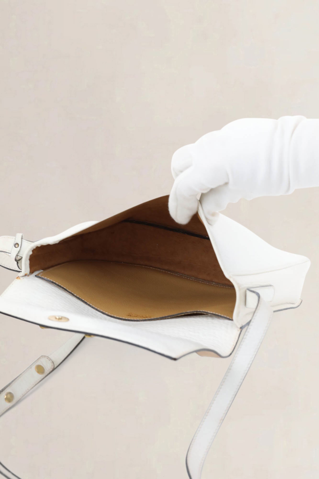 White/Brown Bravo Crossbody Bag