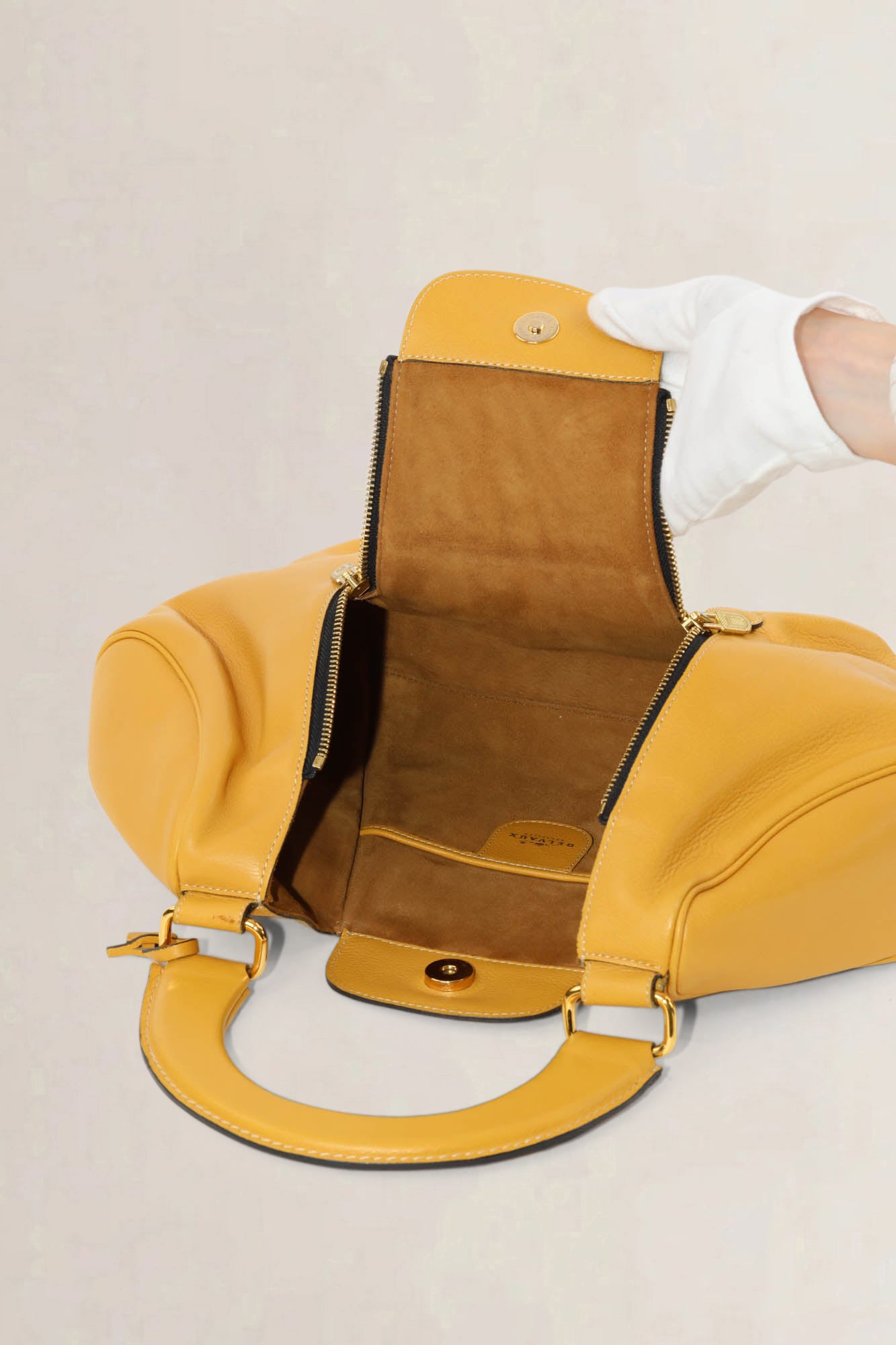 Delvaux Yellow Top Handle Bag