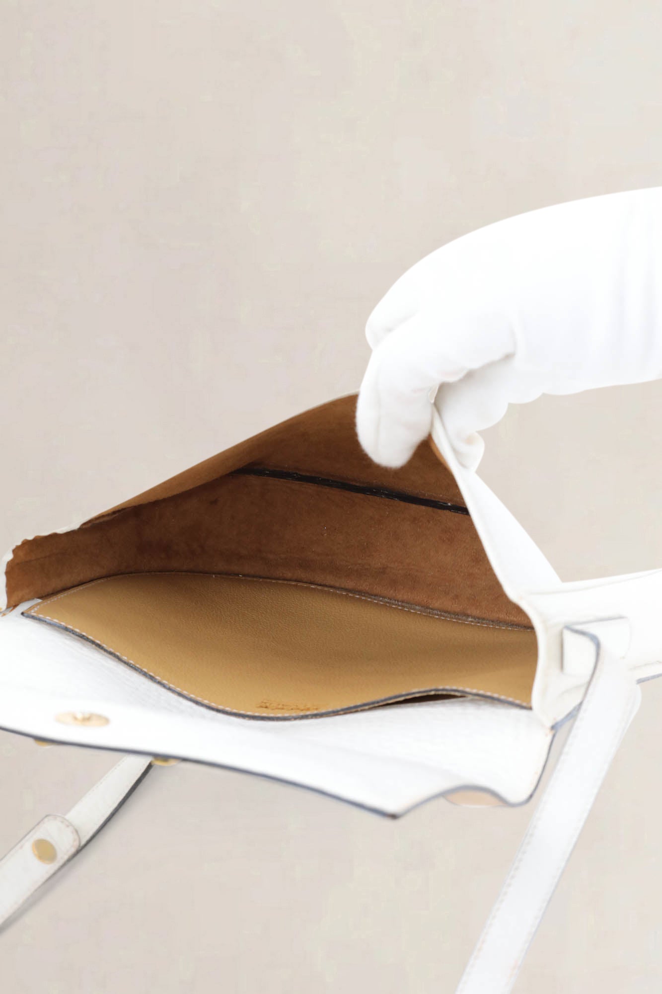 White/Brown Bravo Crossbody Bag