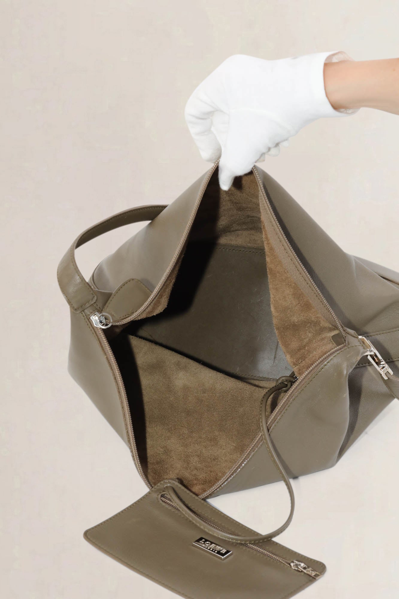 Loewe Green Leather Shoulder Bag