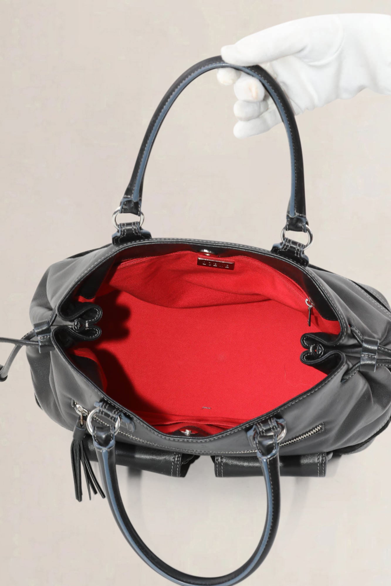 Loewe Black Anagram Leather Shoulder Bag