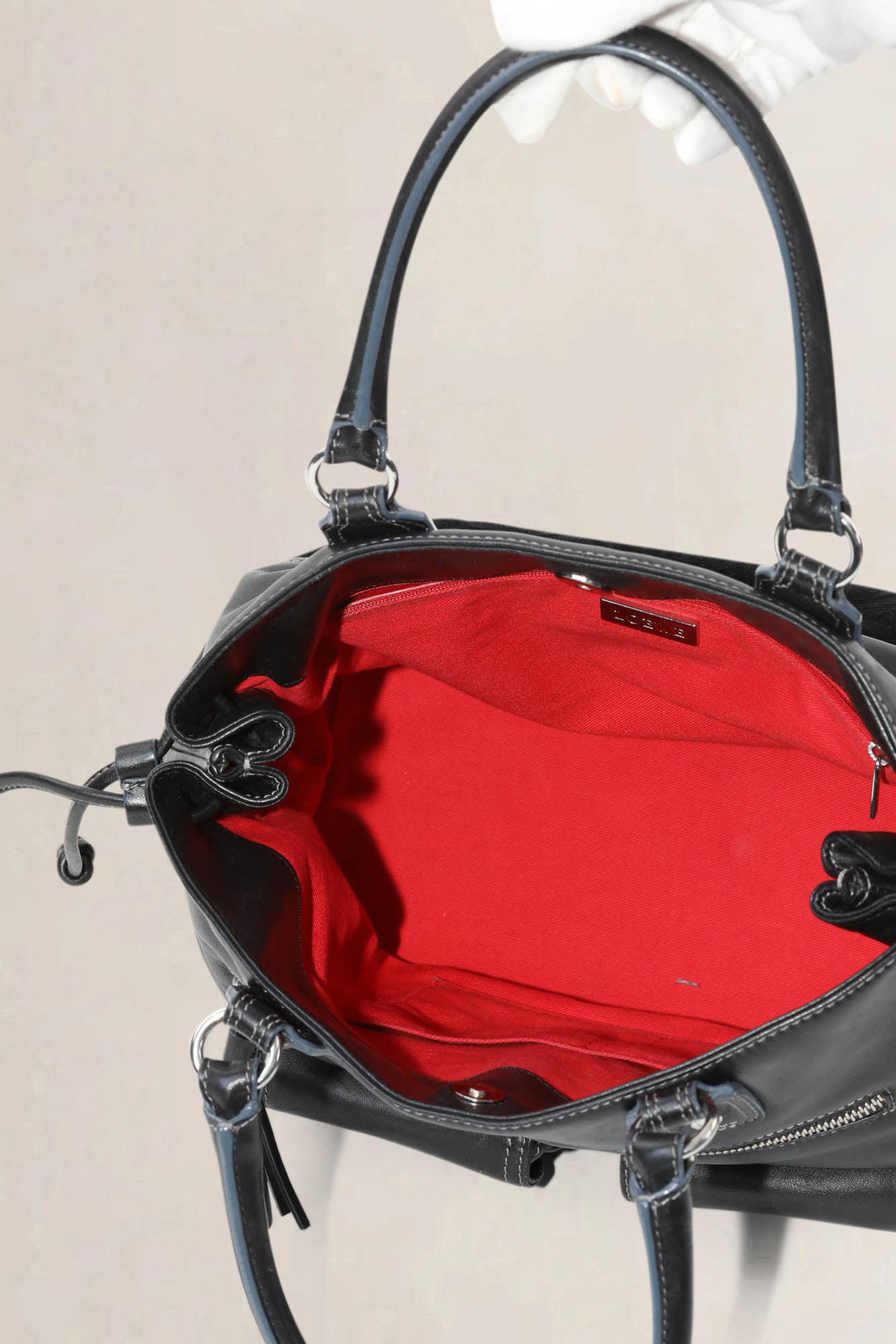 Loewe Black Anagram Leather Shoulder Bag