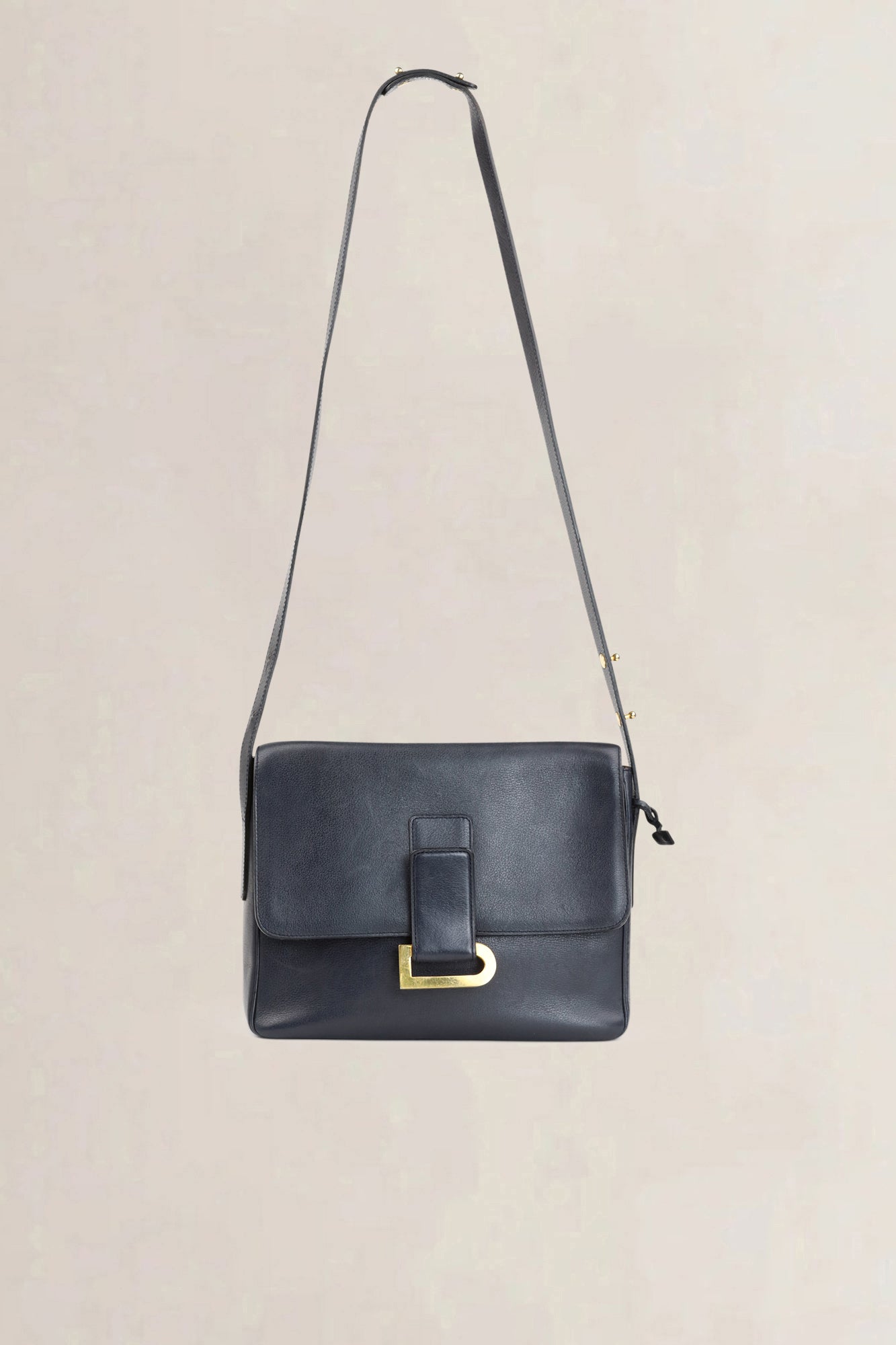 Delvaux Navy Blue Poirier Crossbody Bag