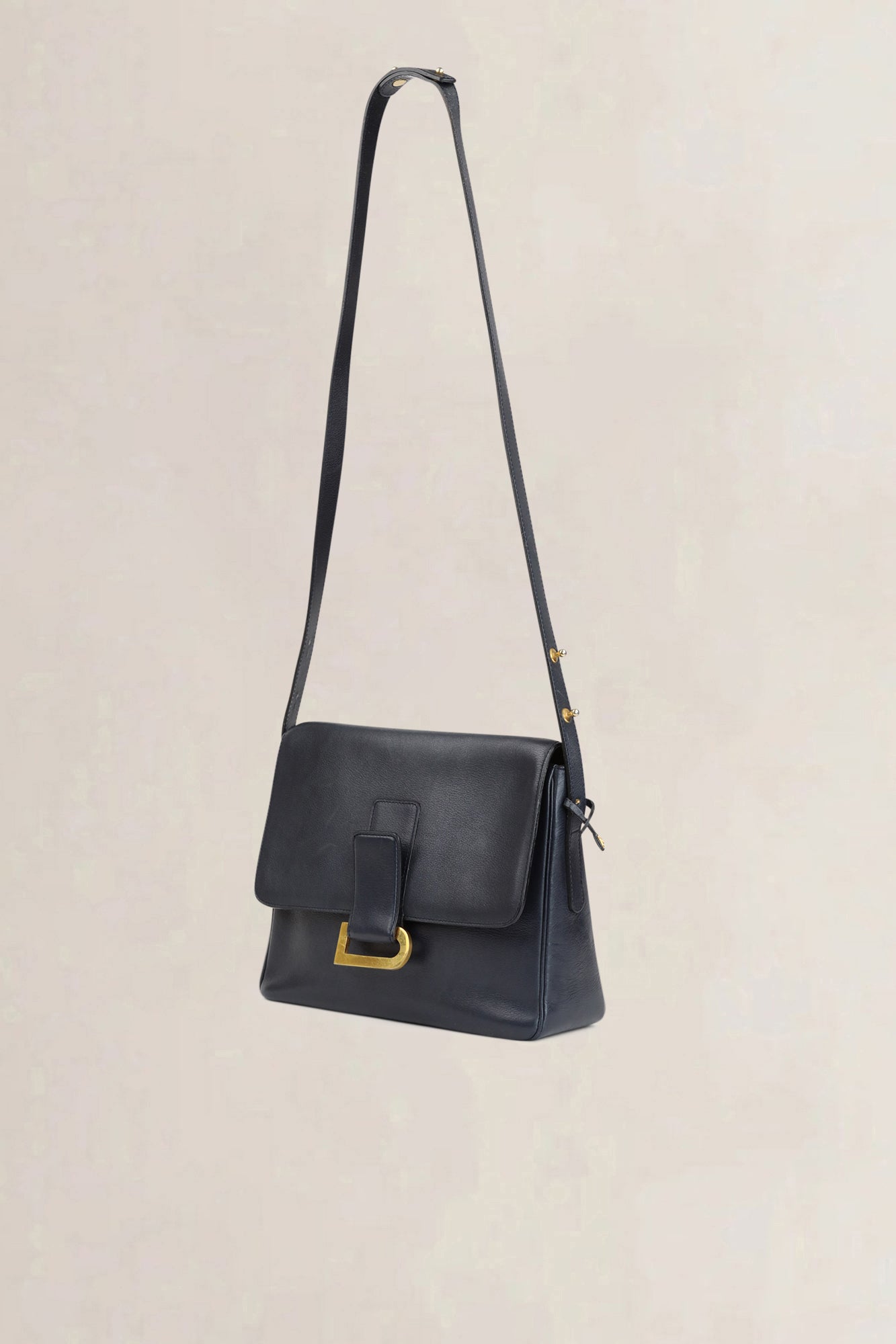 Delvaux Navy Blue Poirier Crossbody Bag