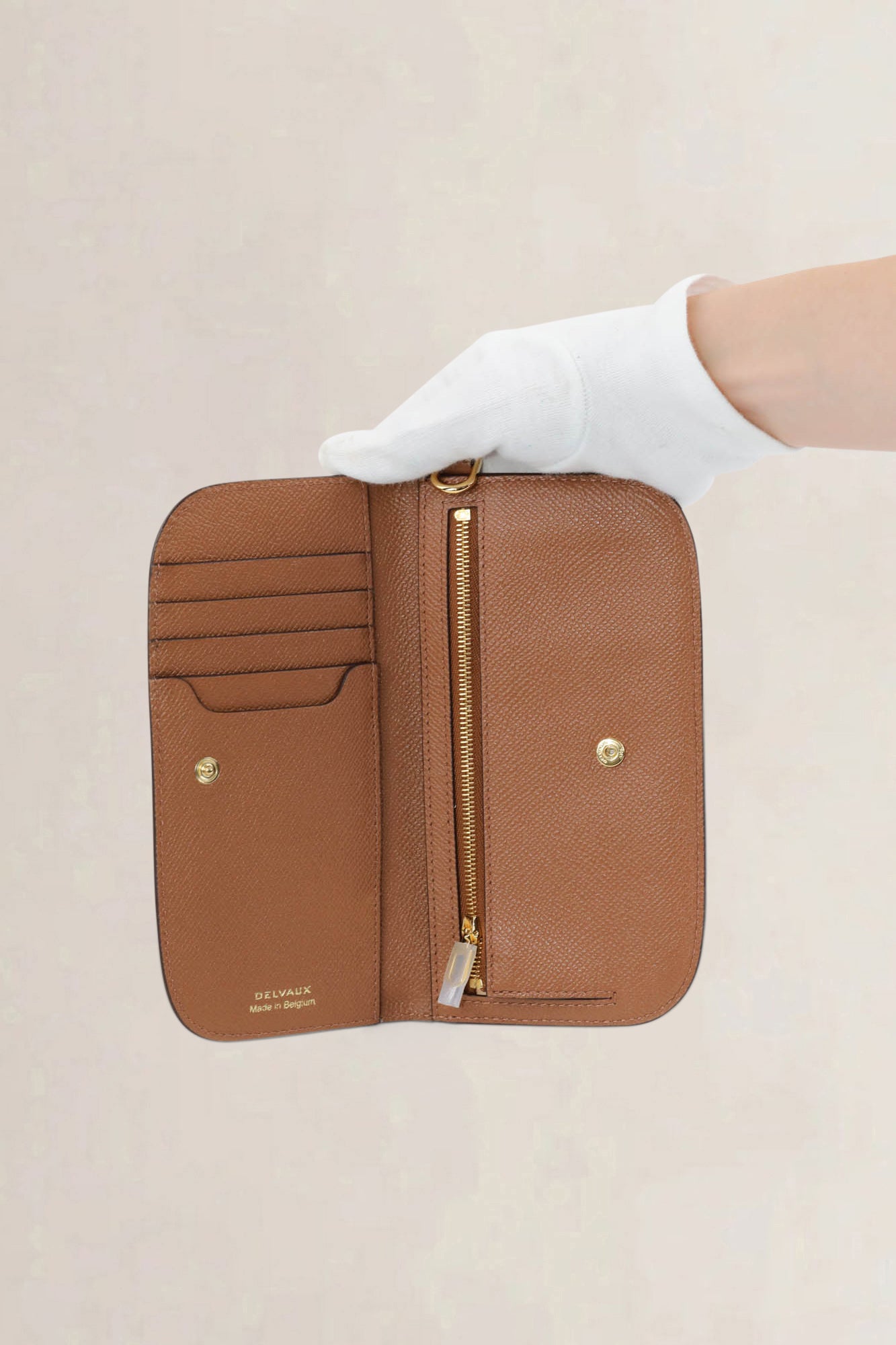 Delvaux Tan Vagabond Long Wallet