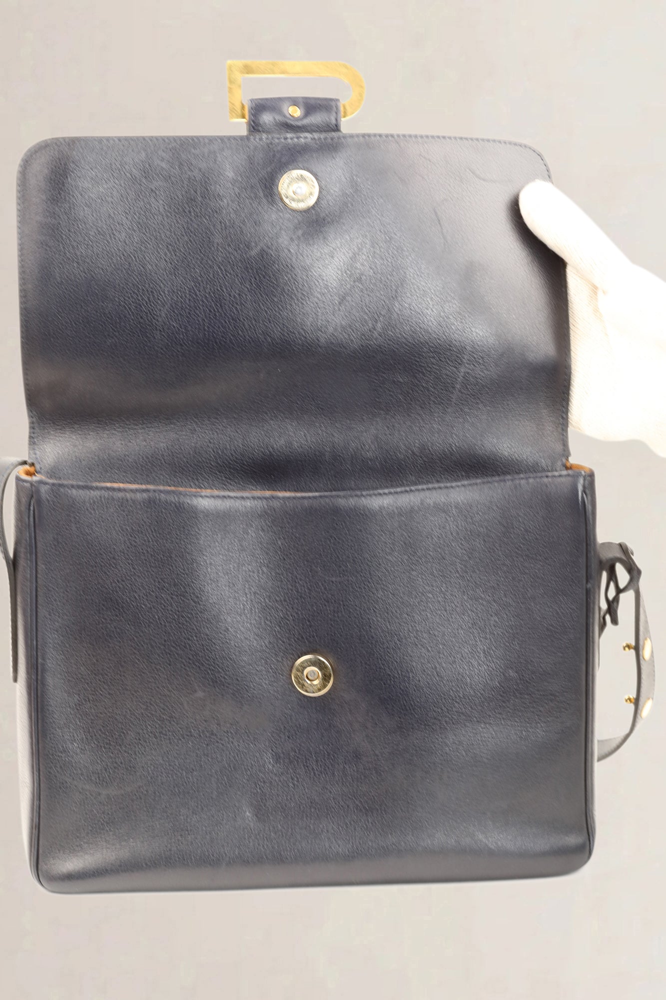 Delvaux Navy Blue Poirier Crossbody Bag