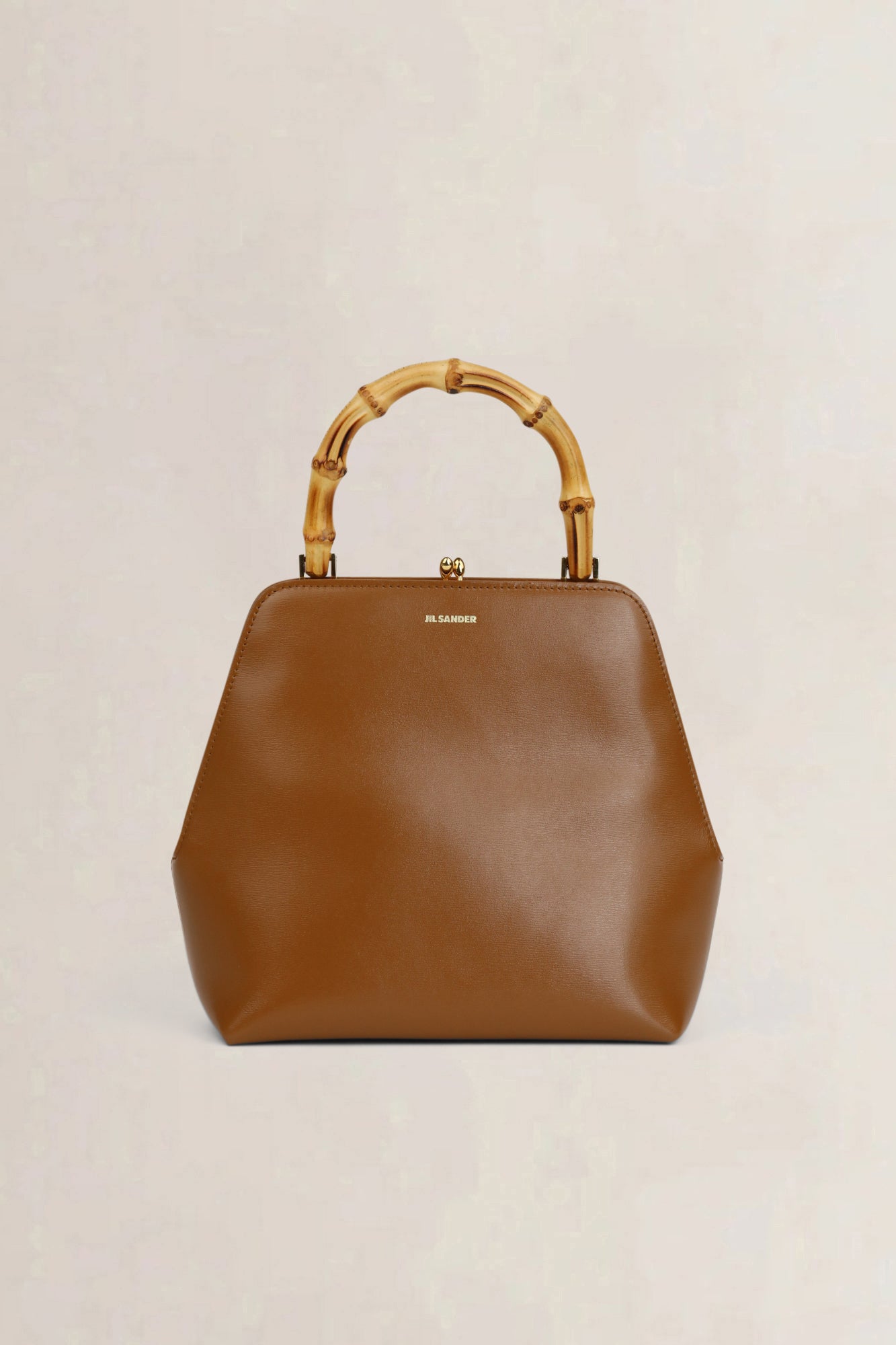 Jil Sander Camel Goji Bamboo Top Handle Bag