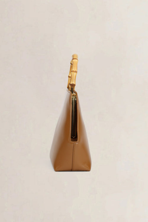 Jil Sander Camel Goji Bamboo Top Handle Bag