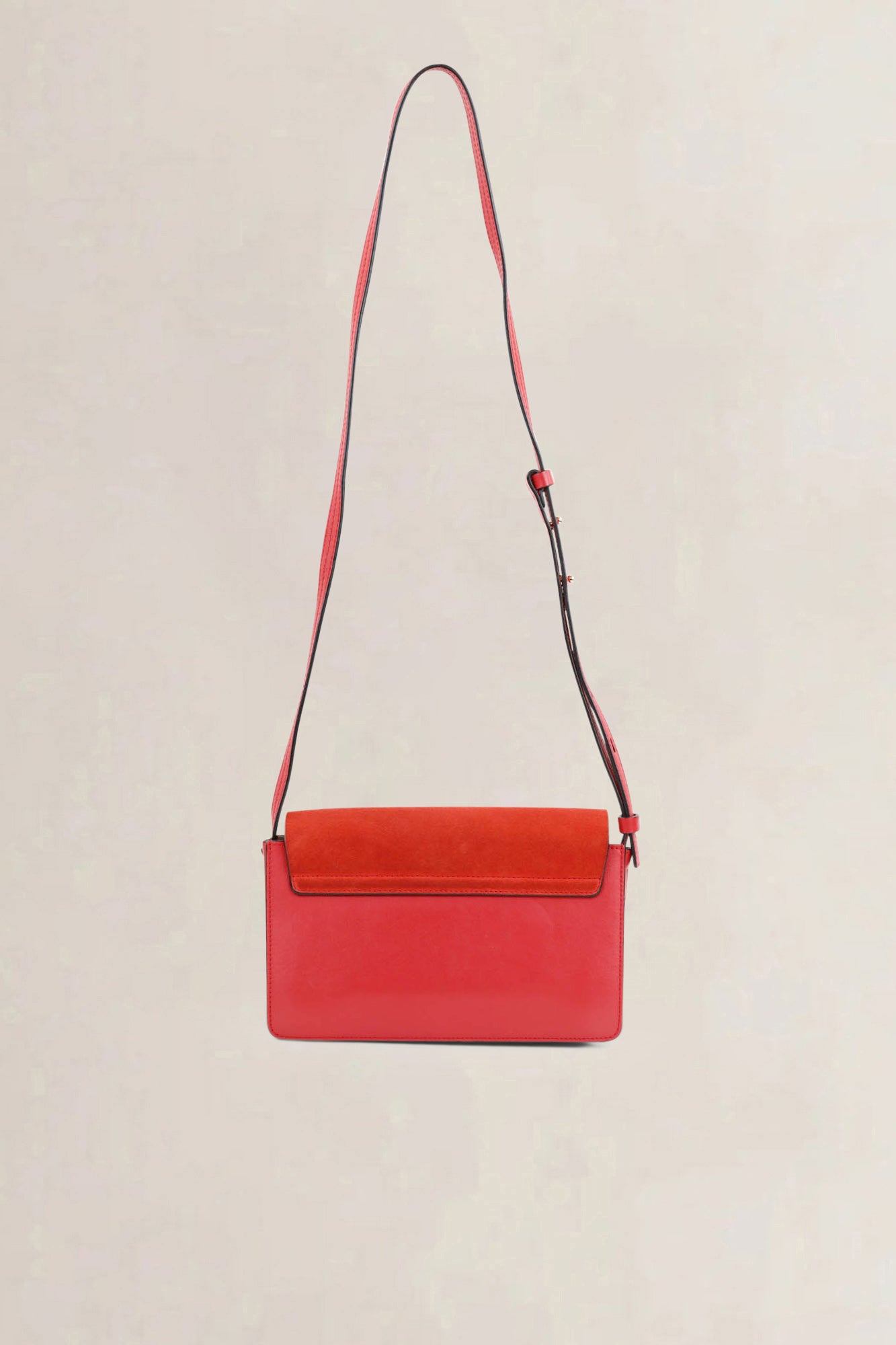 Red Leather/Suède Faye Crossbody Bag