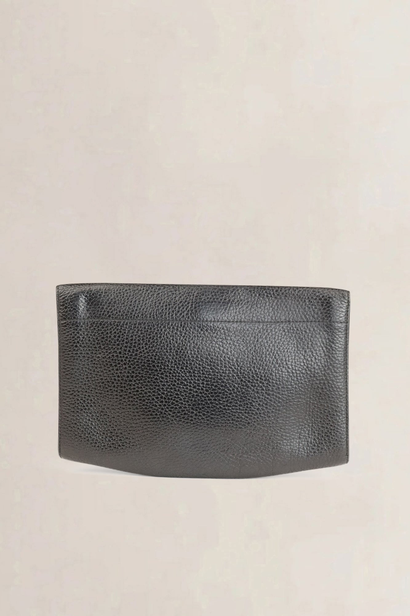 Delvaux Black Grained Leather Clutch