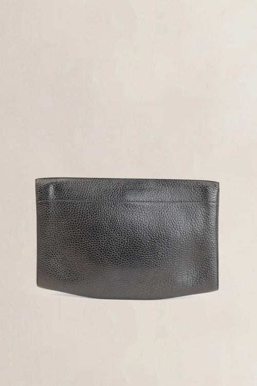 Delvaux Black Grained Leather Clutch