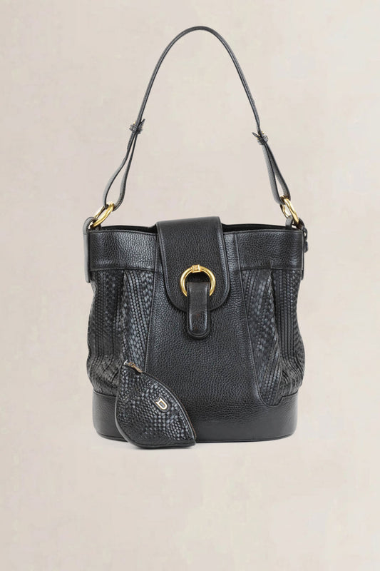 Delvaux Black Toile De Cuir Shoulder Bag