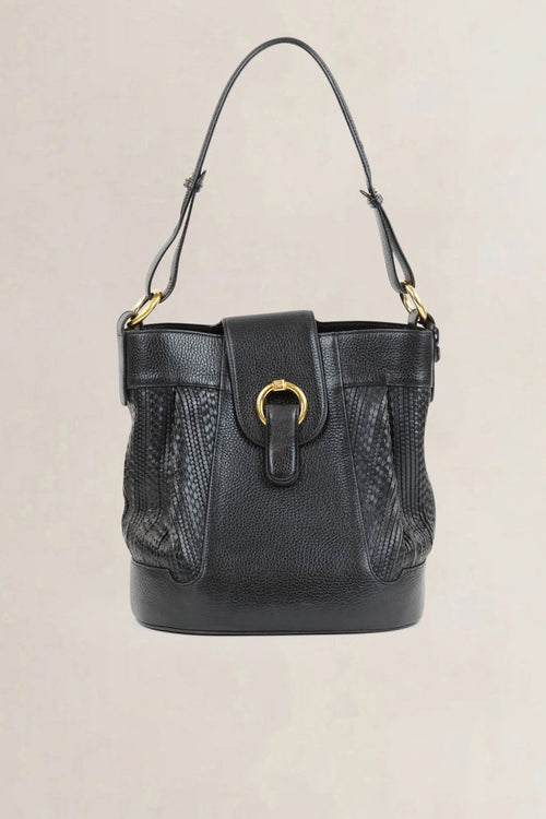 Delvaux Black Toile De Cuir Shoulder Bag