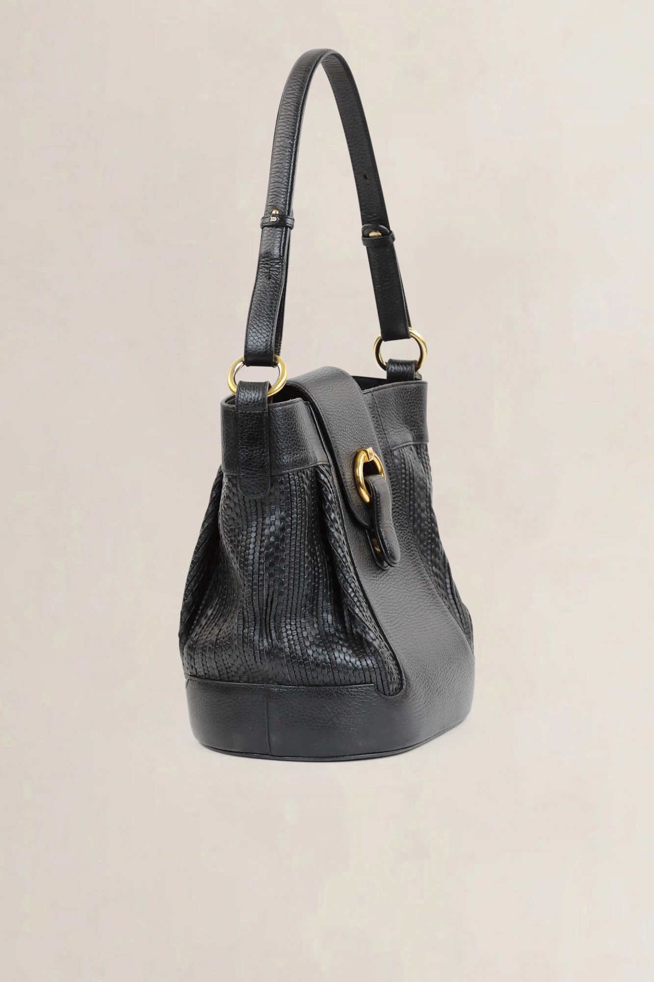 Delvaux Black Toile De Cuir Shoulder Bag