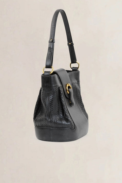 Delvaux Black Toile De Cuir Shoulder Bag