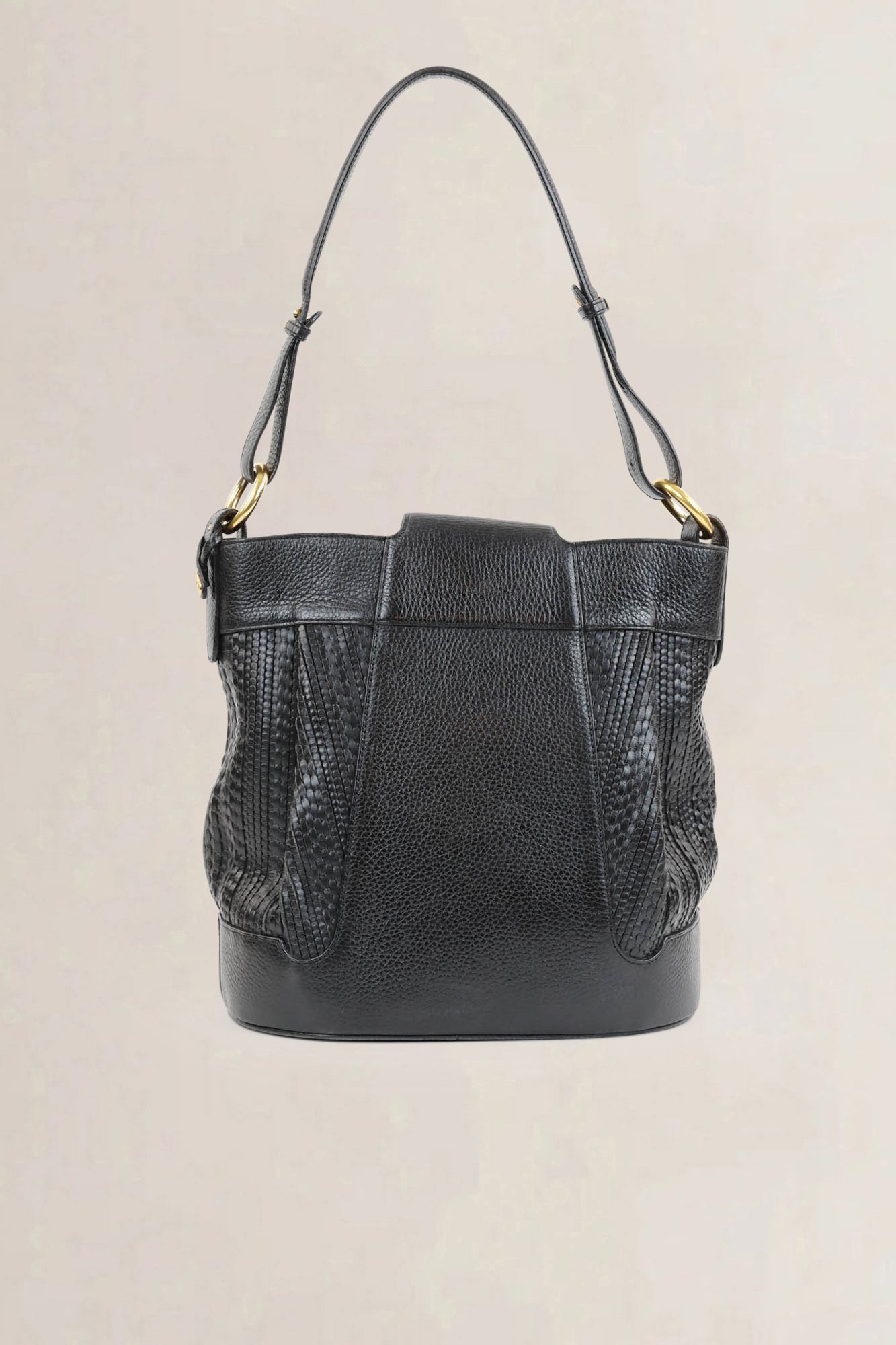 Delvaux Black Toile De Cuir Shoulder Bag