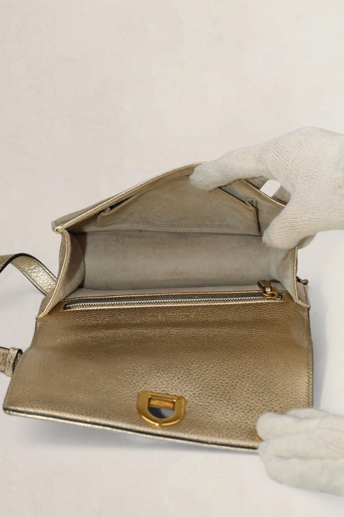 Christian Dior Metallic Gold Cannage Diorama Crossbody Bag