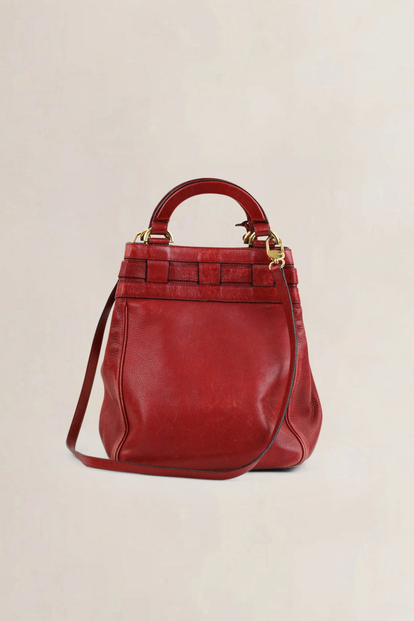 Delvaux Rosso Roseau Top Handle Bag