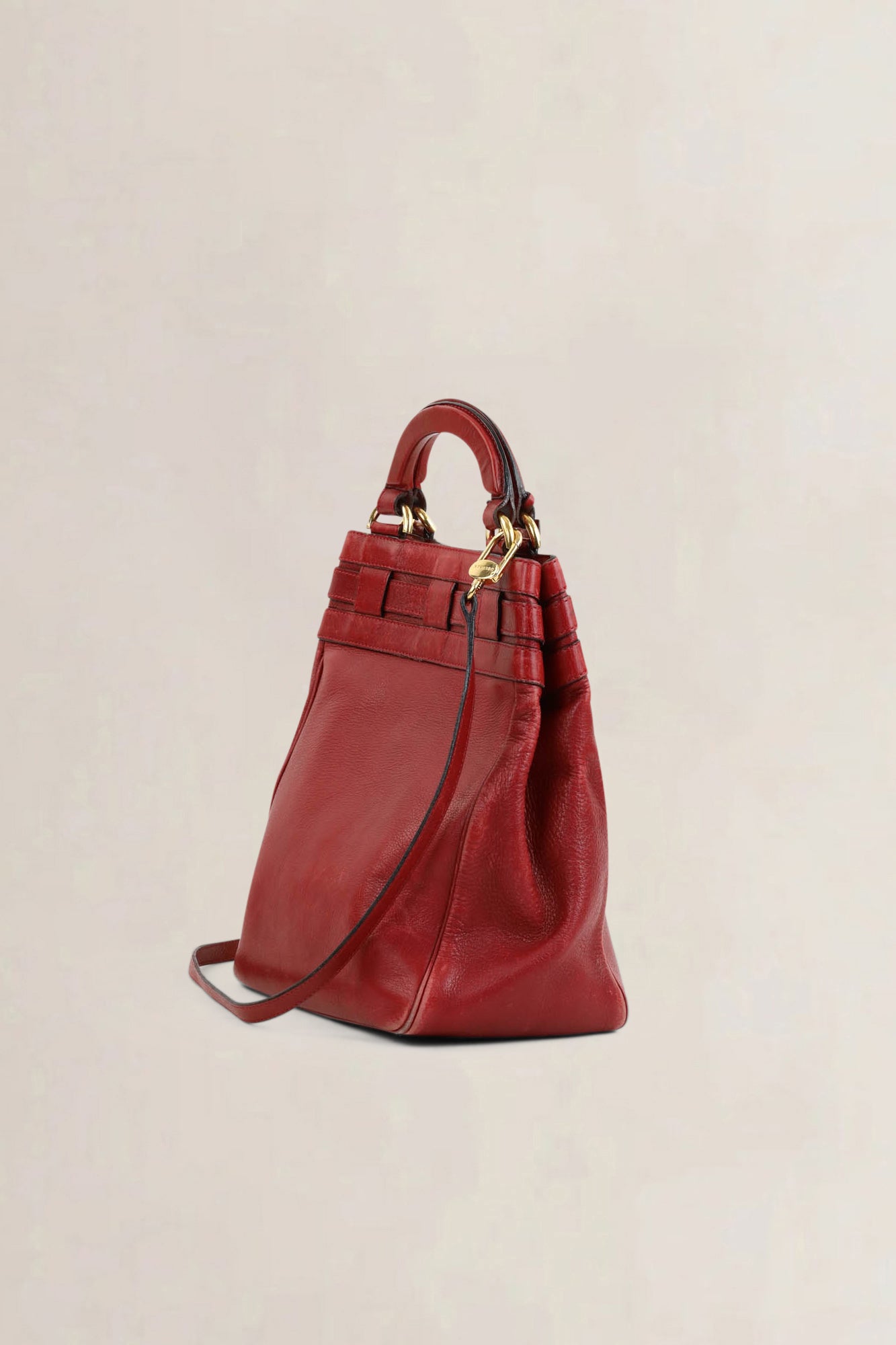 Delvaux Rosso Roseau Top Handle Bag