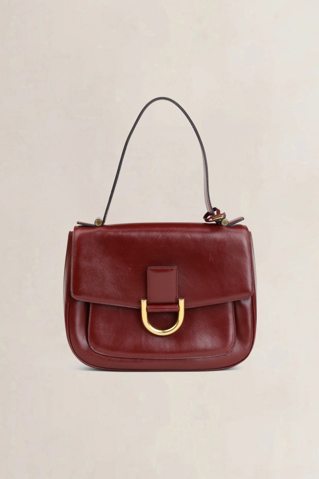 Delvaux Vintage Burgundy Top Handle Bag