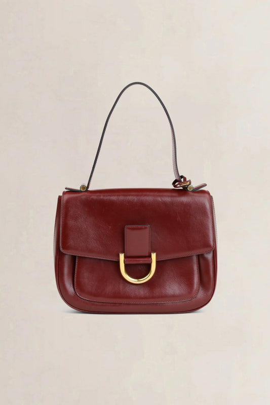 Delvaux Vintage Burgundy Top Handle Bag