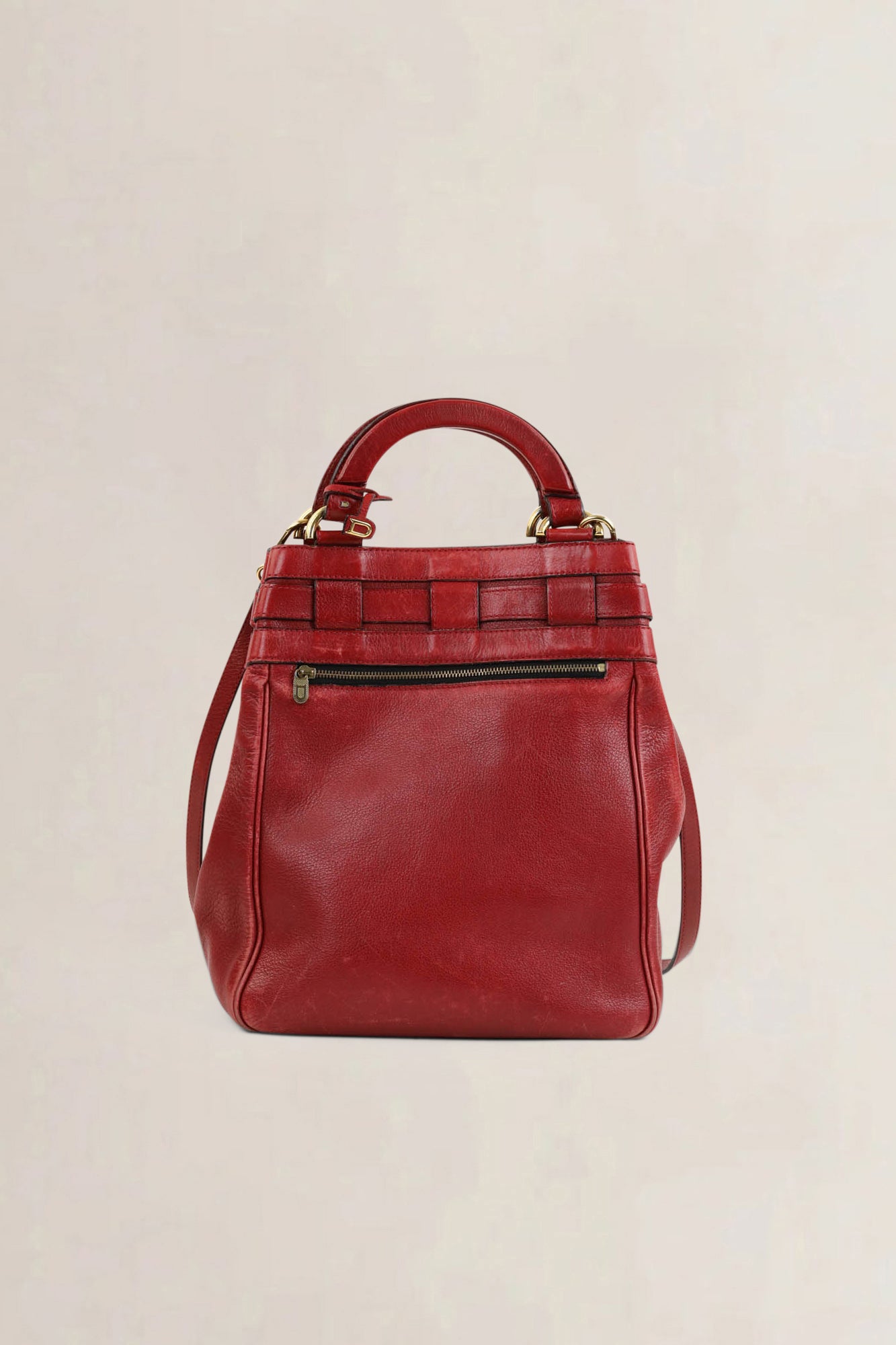 Delvaux Rosso Roseau Top Handle Bag