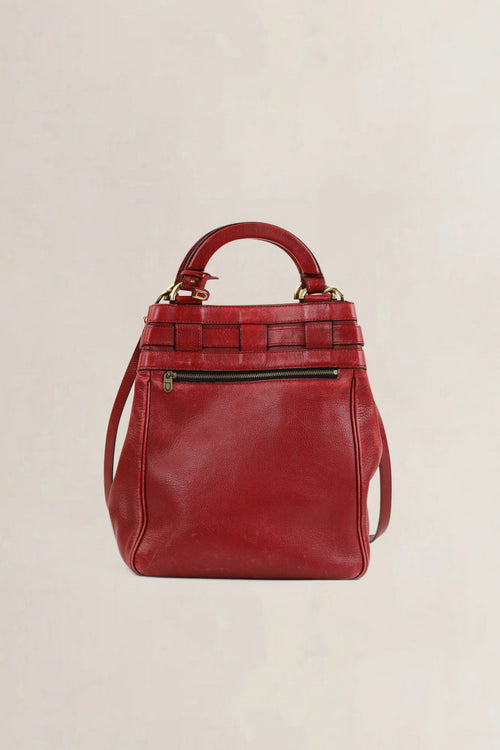 Delvaux Rosso Roseau Top Handle Bag