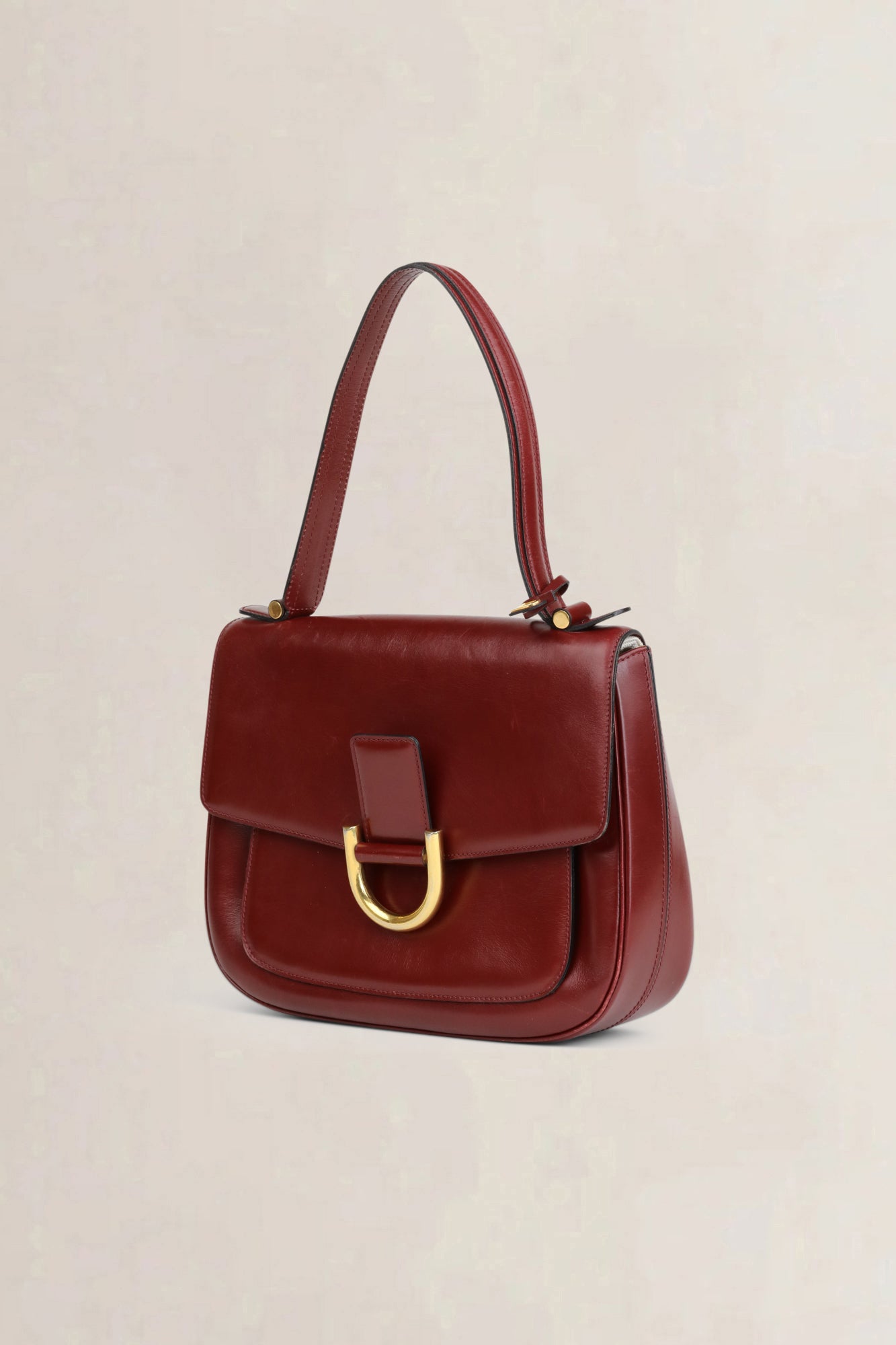 Delvaux Vintage Burgundy Top Handle Bag