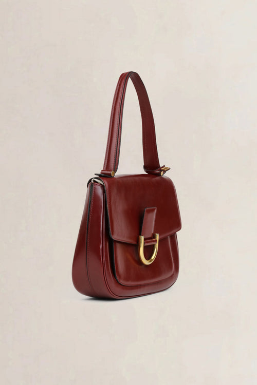 Delvaux Vintage Burgundy Top Handle Bag