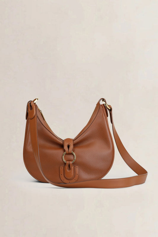 Delvaux Camel Camille PM Leather Shoulder Bag