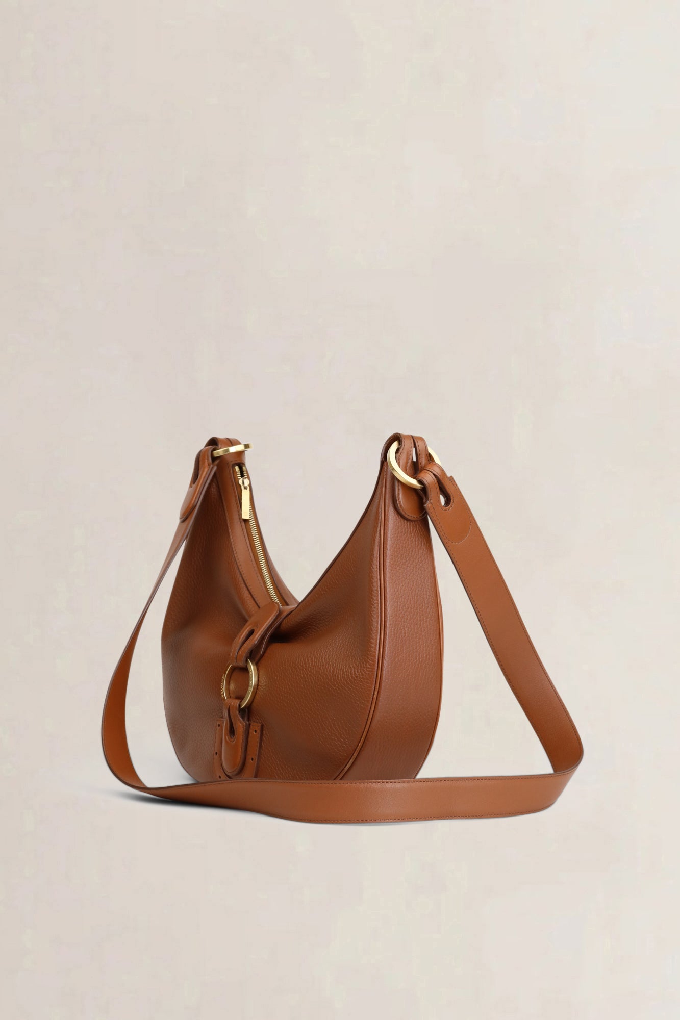 Delvaux Camel Camille PM Leather Shoulder Bag