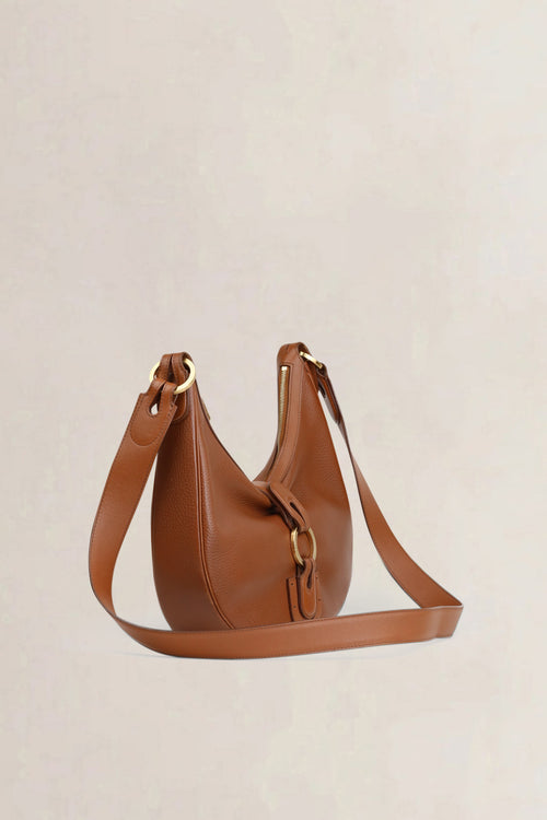 Delvaux Camel Camille PM Leather Shoulder Bag