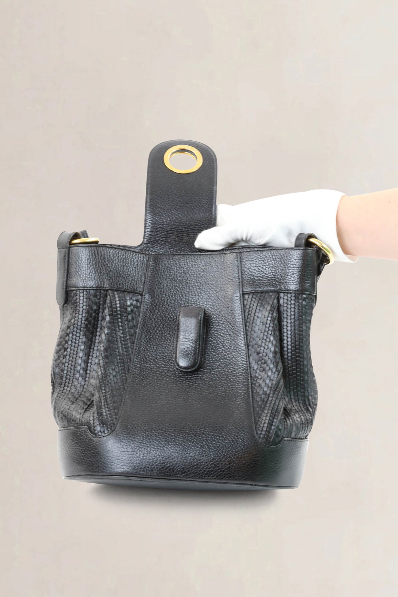 Delvaux Black Toile De Cuir Shoulder Bag