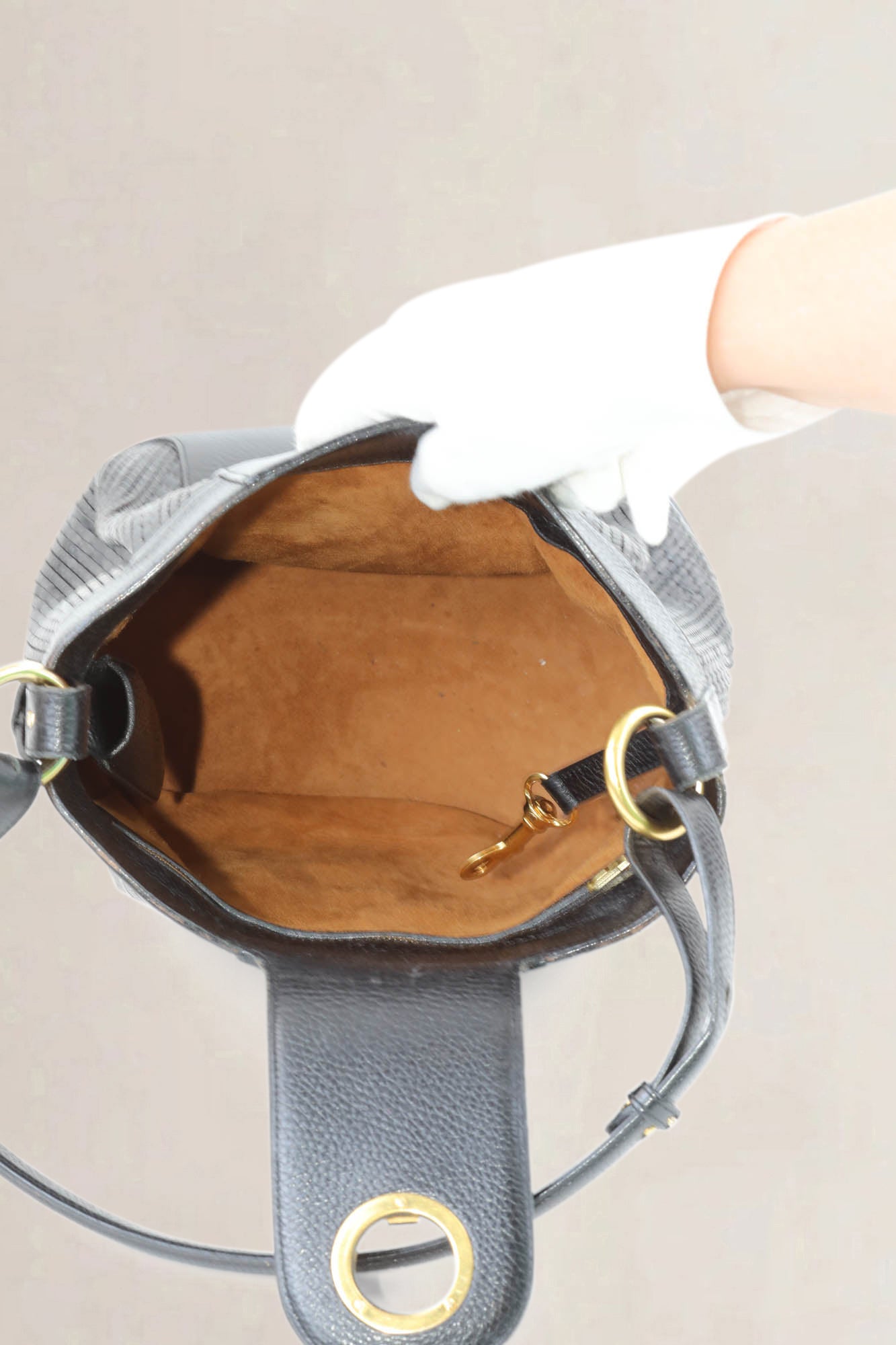 Delvaux Black Toile De Cuir Shoulder Bag