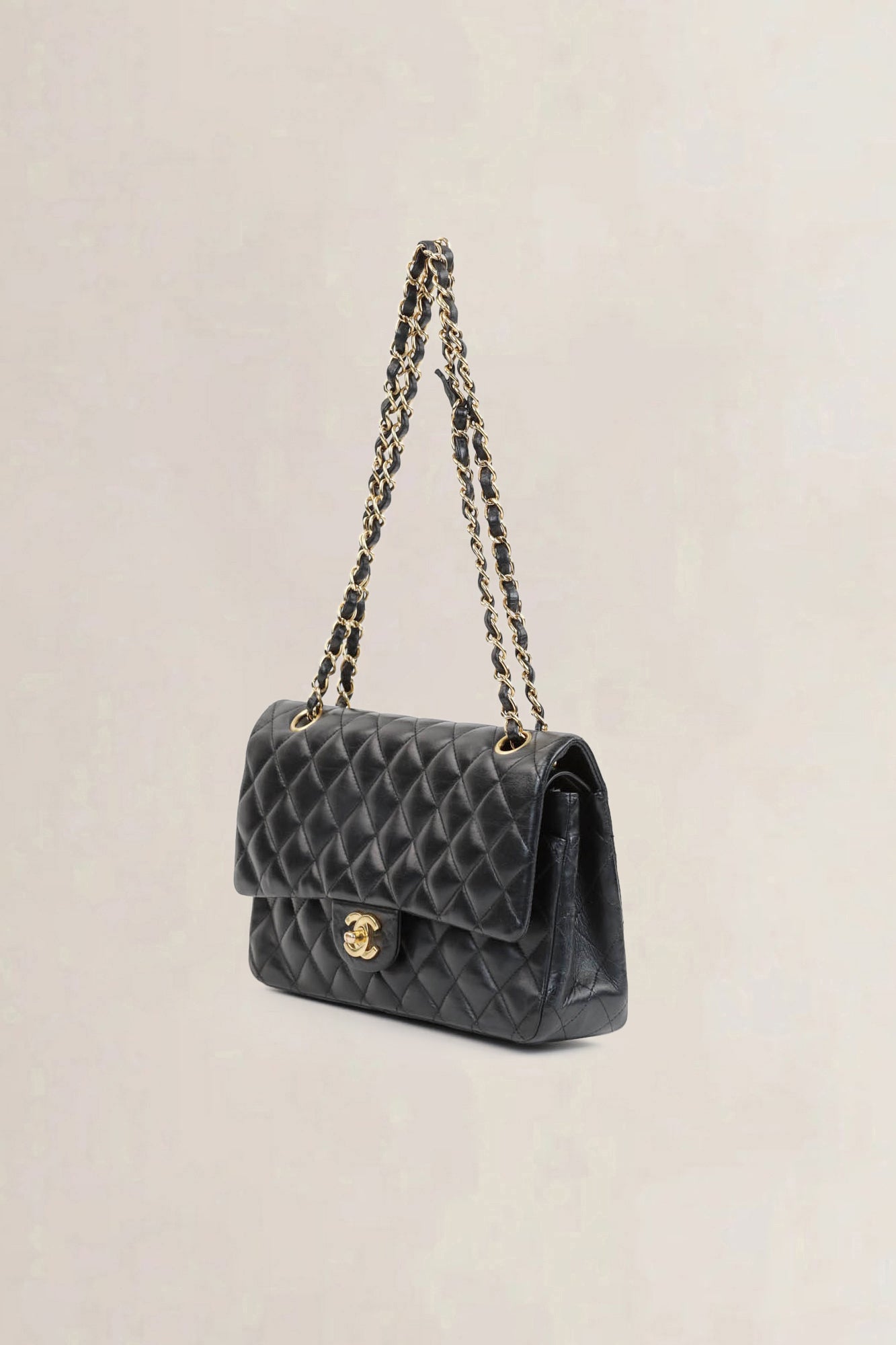 Black Timeless Double Flap Crossbody Bag