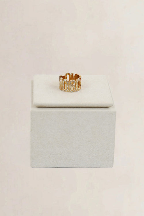 Rhinestone-Embellished Ring