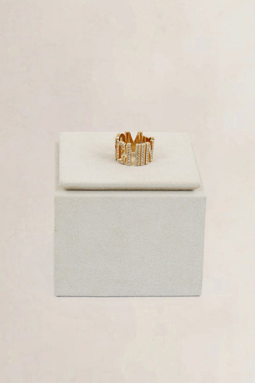 Rhinestone-Embellished Ring