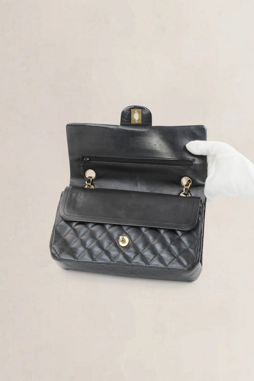 Black Timeless Double Flap Crossbody Bag