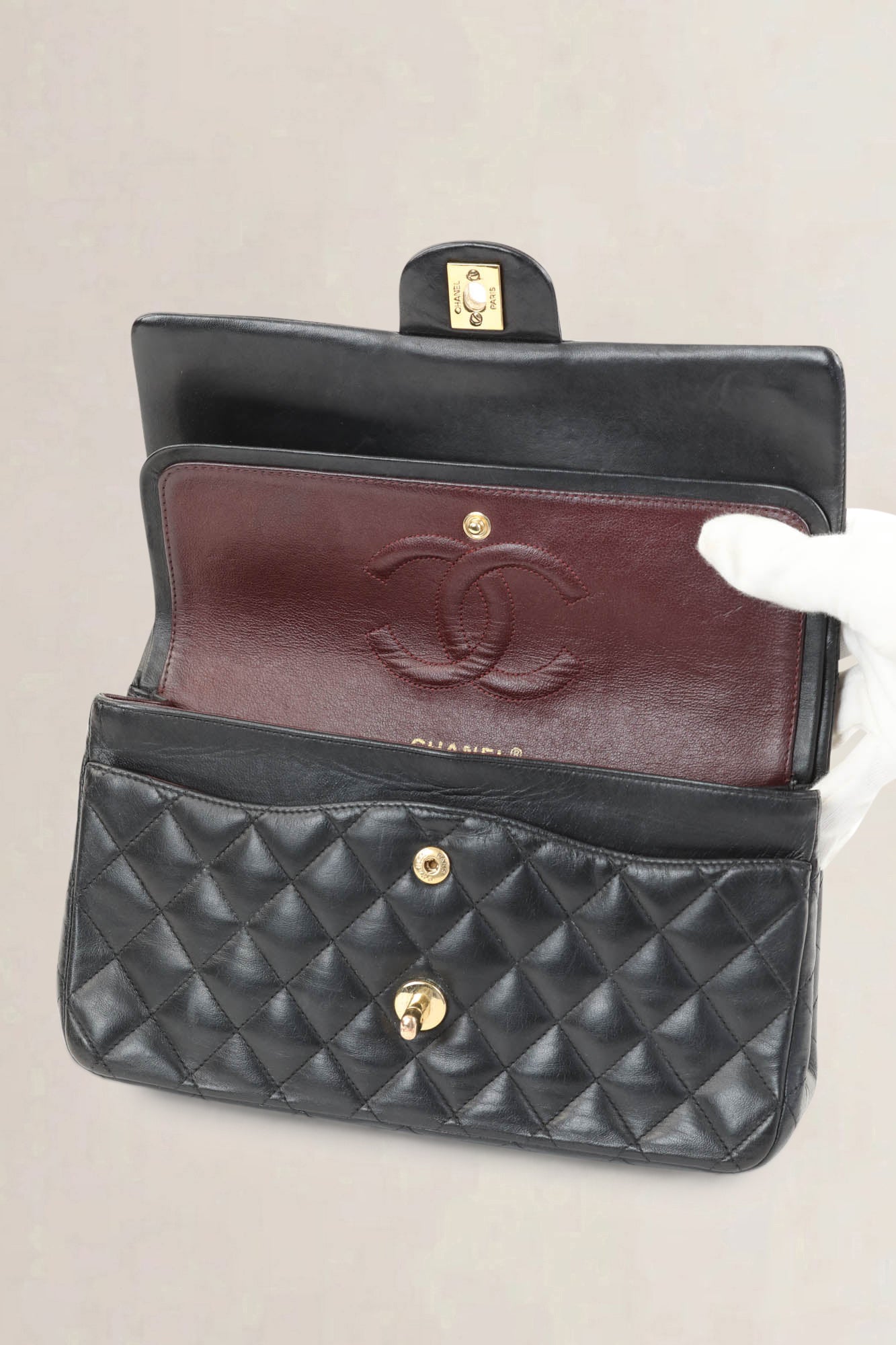 Black Timeless Double Flap Crossbody Bag