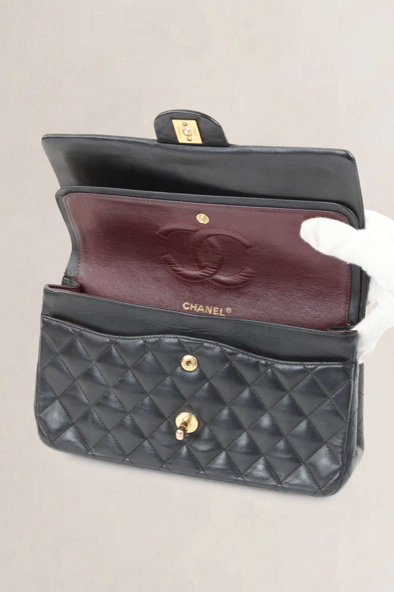 Black Timeless Double Flap Crossbody Bag