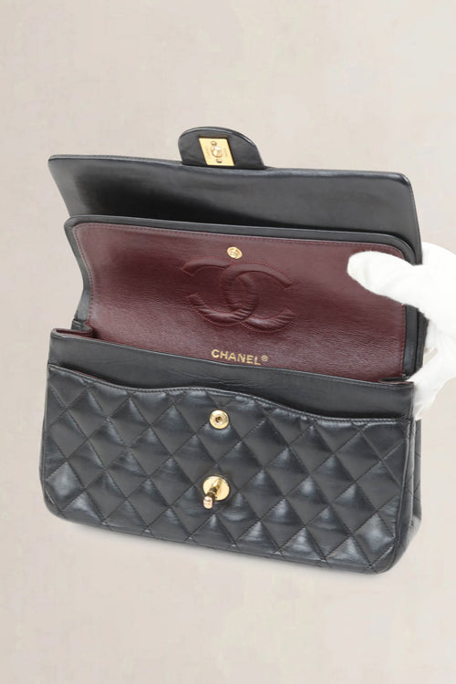 Black Timeless Double Flap Crossbody Bag