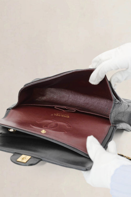 Black Timeless Double Flap Crossbody Bag